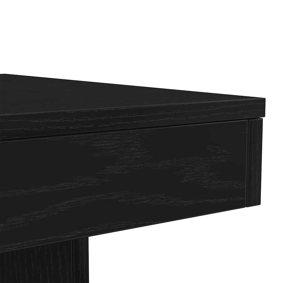 Salontafel met LED-verlichting 50x50x40 cm zwart eikenkleurig