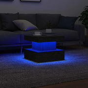 Salontafel 50x50x40 cm zwart eiken met LED