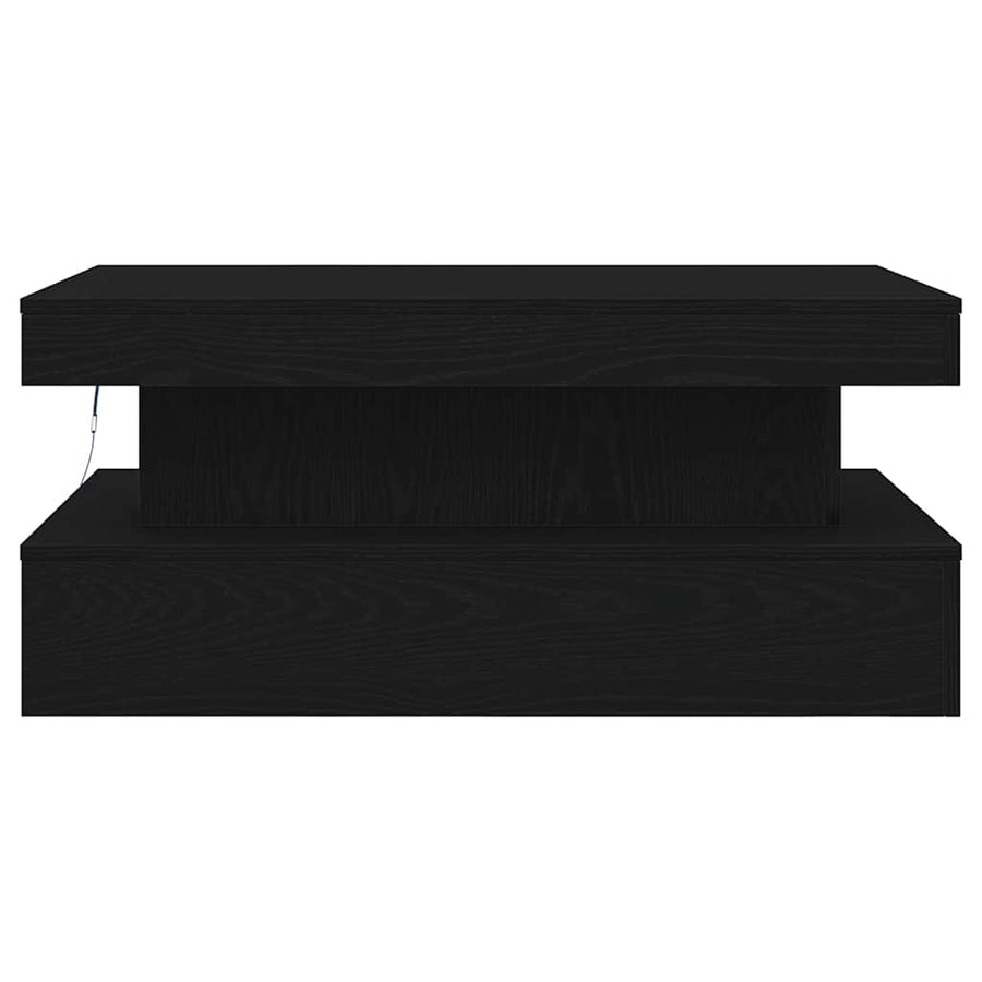 Salontafel met LED-verlichting 90x50x40 cm zwart eiken