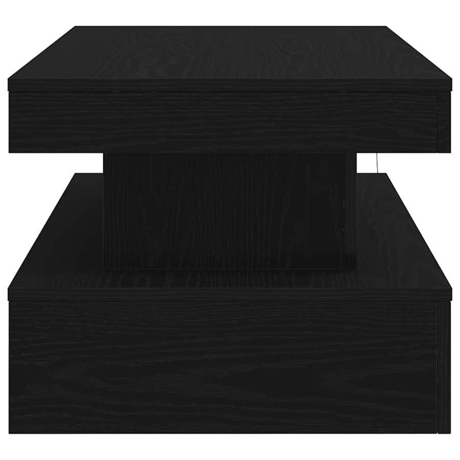 Salontafel met LED-verlichting 90x50x40 cm zwart eiken