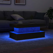 Coffee table with LED lighting 90x50x40 cm black oak