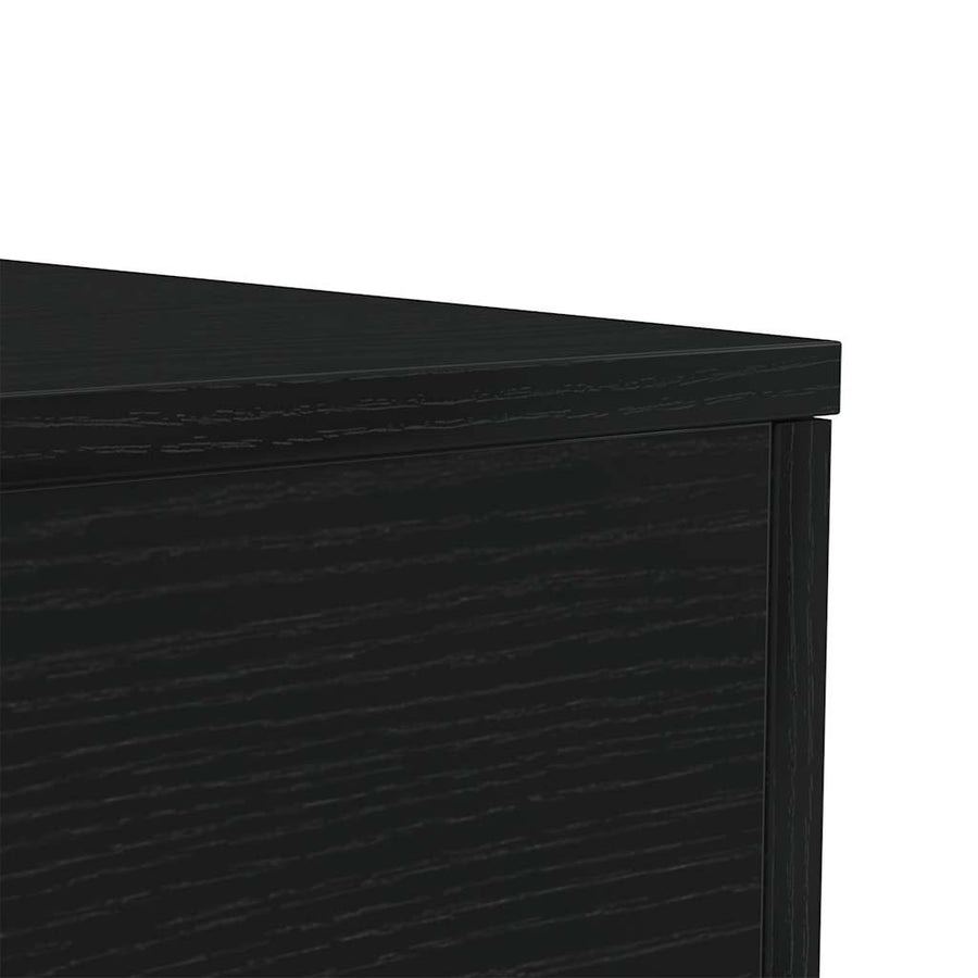 Salontafel met LED-verlichting 50x50x40 cm zwart eikenkleurig