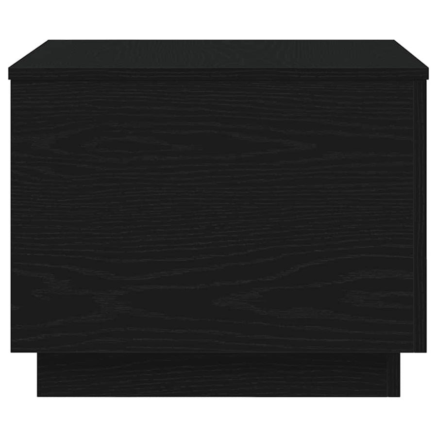 Salontafel met LED-verlichting 50x50x40 cm zwart eikenkleurig