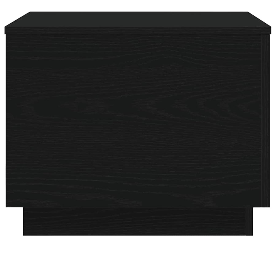 Salontafel met LED-verlichting 50x50x40 cm zwart eikenkleurig