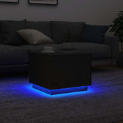 Salontafel 50x50x40 cm zwart eiken met LED