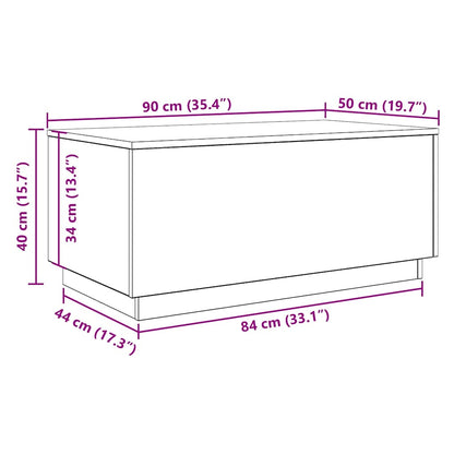 Salontafel met LED-verlichting 90x50x40 cm zwart eiken