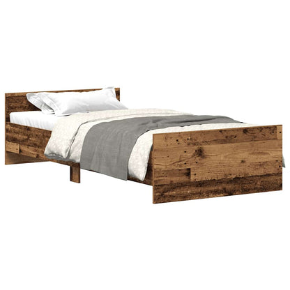 Bedframe zonder matras 75x190 cm spaanplaat oud hout