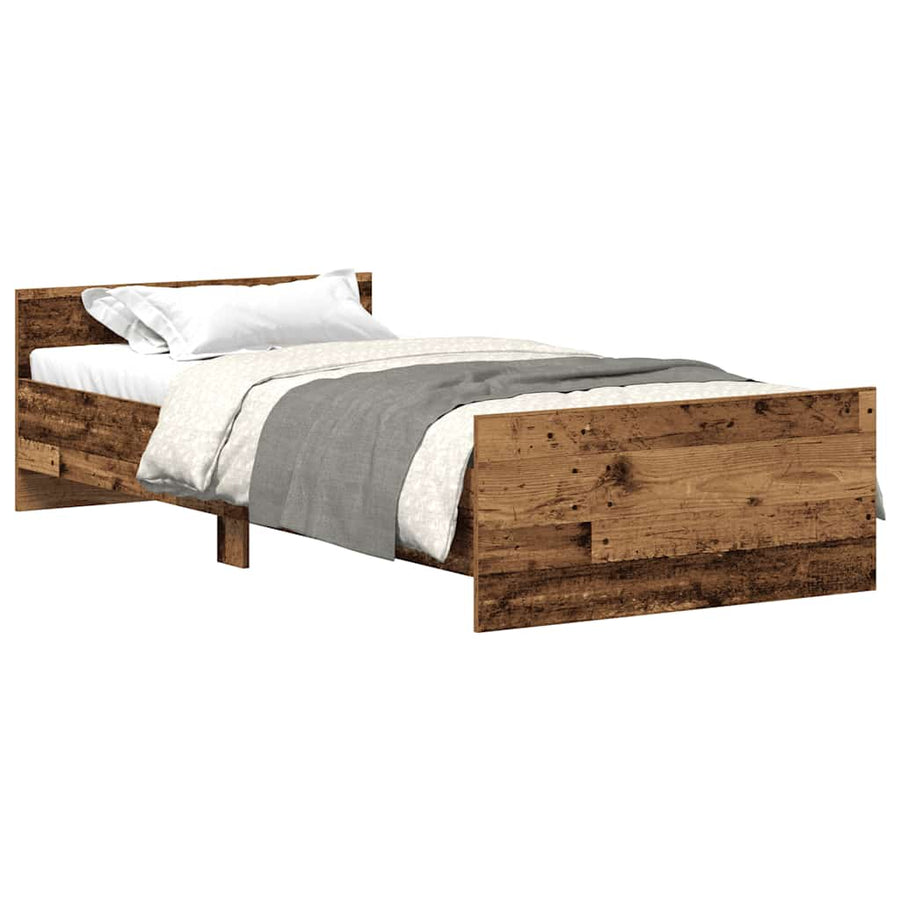 Bedframe zonder matras 75x190 cm spaanplaat oud hout
