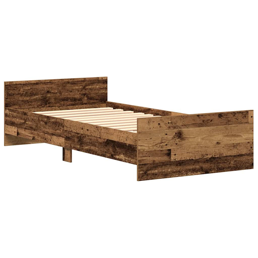 Bedframe zonder matras 75x190 cm spaanplaat oud hout