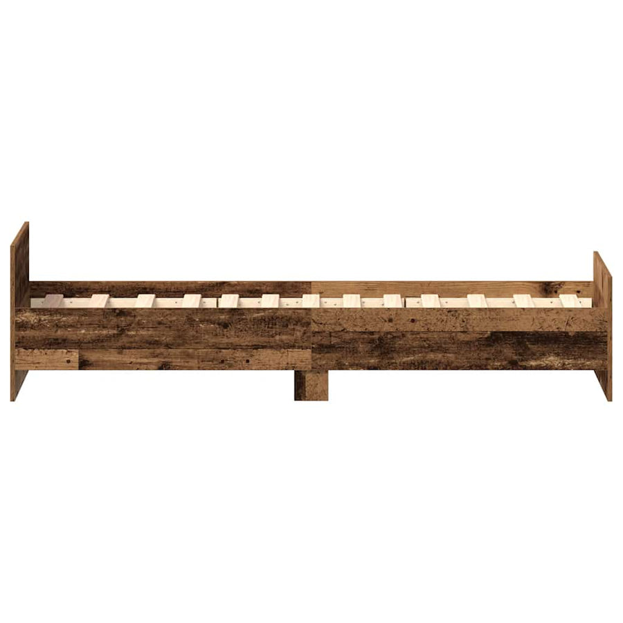Bedframe zonder matras 75x190 cm spaanplaat oud hout