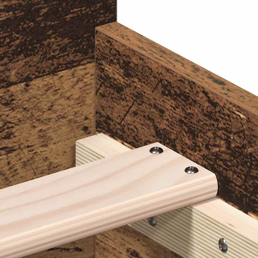 Bedframe zonder matras 75x190 cm spaanplaat oud hout
