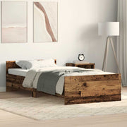 Bedframe 75x190 cm spaanplaat oud hout