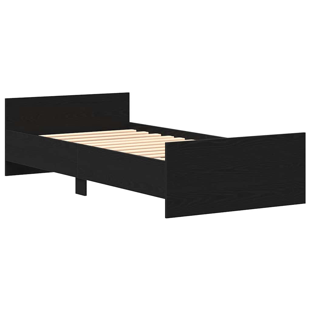 Bedframe zonder matras 75x190 cm spaanplaat zwart eikenkleurig
