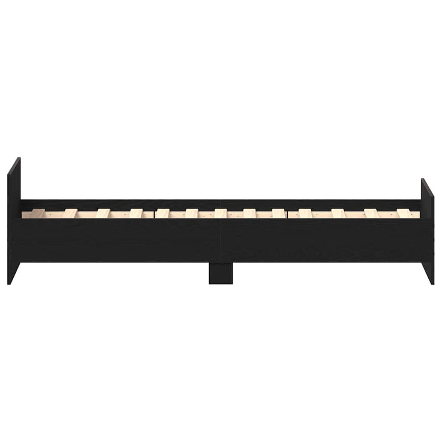 Bedframe zonder matras 75x190 cm spaanplaat zwart eikenkleurig