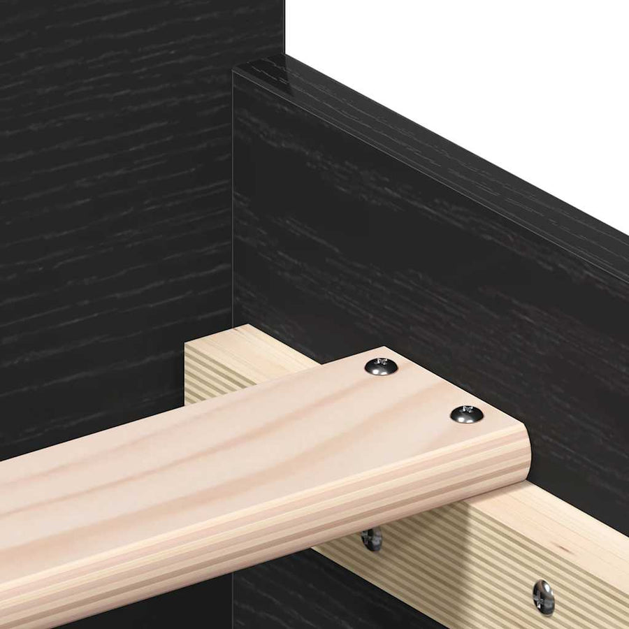 Bedframe zonder matras 75x190 cm spaanplaat zwart eikenkleurig