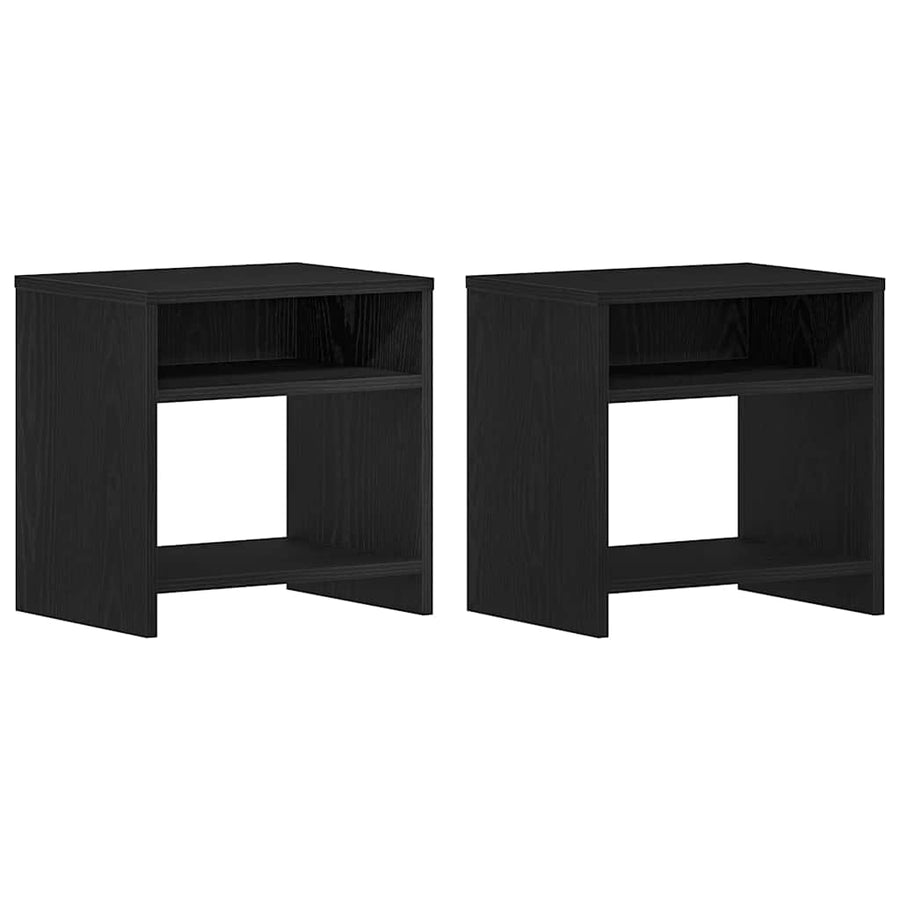 Nachtkastjes 2 st 40x30x40 cm spaanplaat zwart eikenkleurig