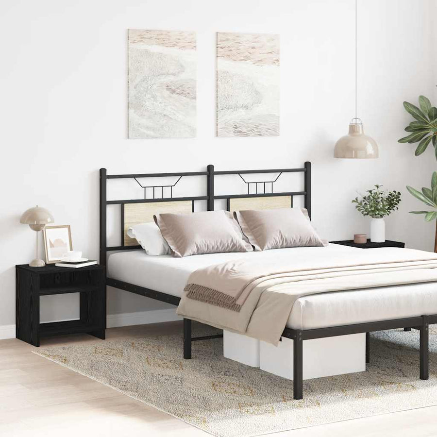 Nachtkastjes 2 st 40x30x40 cm spaanplaat zwart eikenkleurig