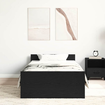 Bedframe zonder matras 90x200 cm spaanplaat zwart eikenkleurig