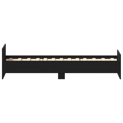 Bedframe zonder matras 90x200 cm spaanplaat zwart eikenkleurig