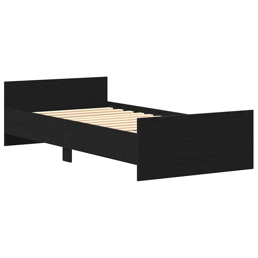 Bedframe zonder matras 100x200 cm spaanplaat zwart eikenkleurig