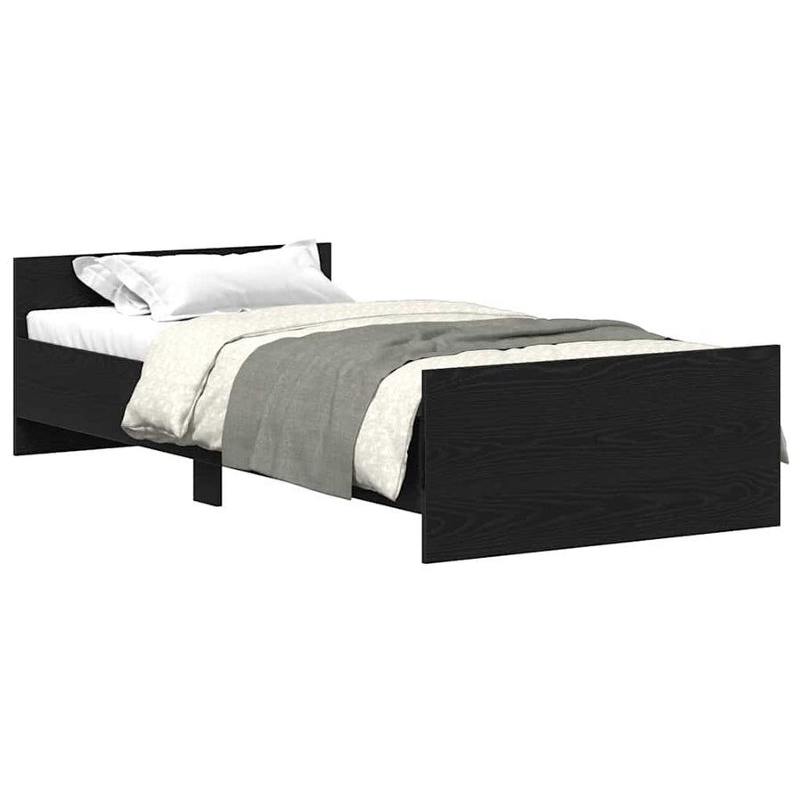 Bedframe zonder matras 90x190 cm spaanplaat zwart eikenkleurig