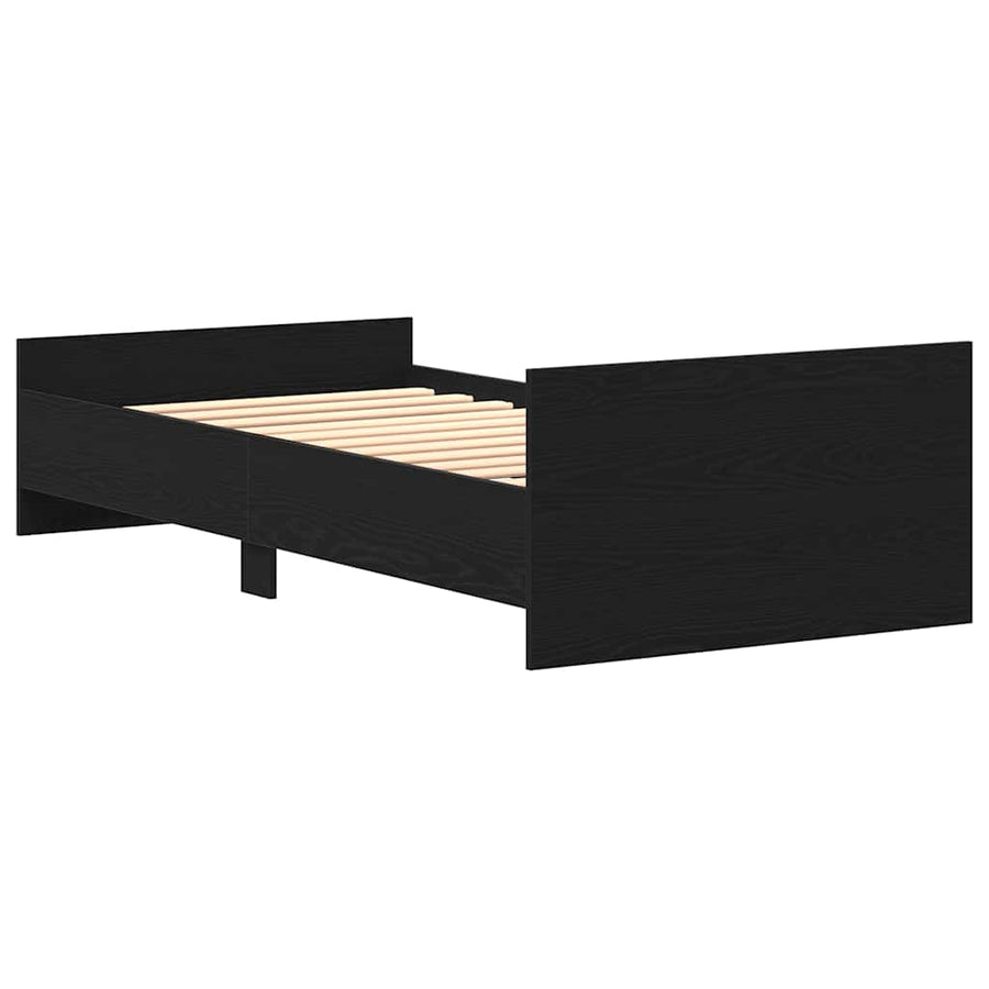 Bedframe zonder matras 90x190 cm spaanplaat zwart eikenkleurig