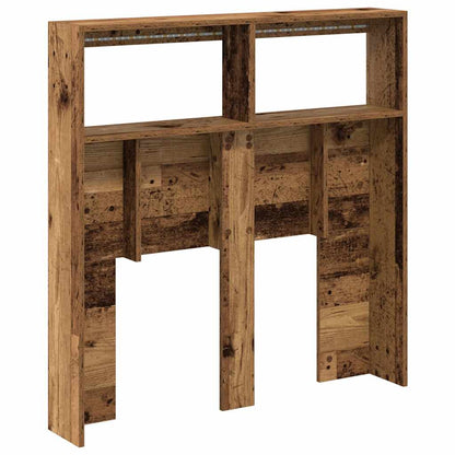 Hoofdbordkast met LED 100x17x102 cm oud hout