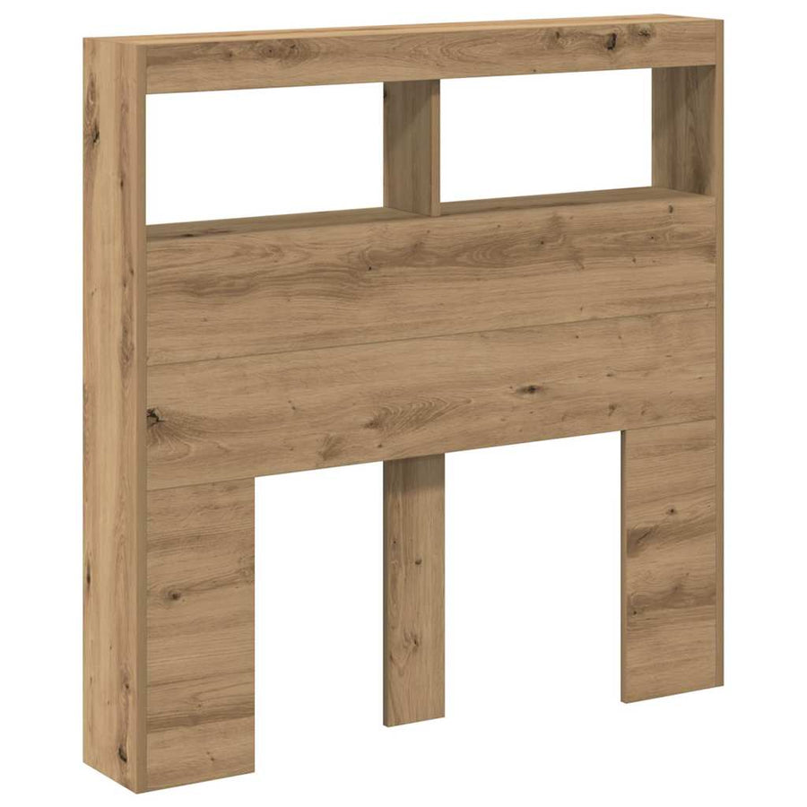 Hoofdbordkast met LED 100x17x102 cm artisan eikenkleurig