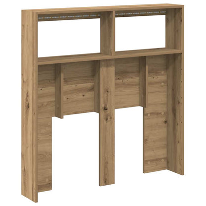 Hoofdbordkast met LED 100x17x102 cm artisan eikenkleurig