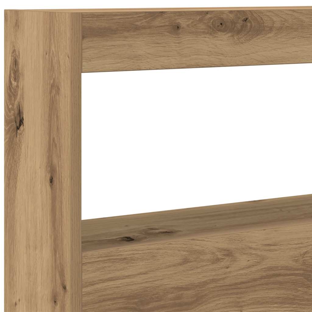 Hoofdbordkast met LED 100x17x102 cm artisan eikenkleurig