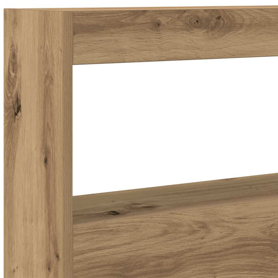Hoofdbordkast met LED 100x17x102 cm artisan eikenkleurig