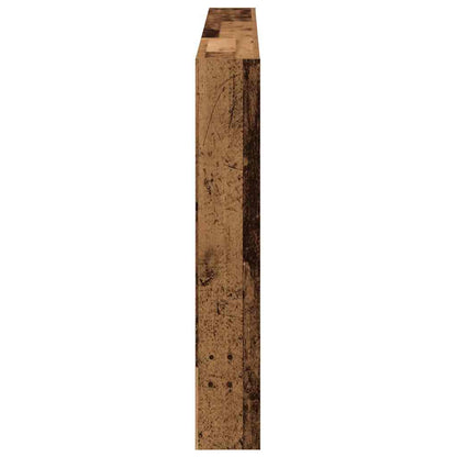 Hoofdbordkast met LED 180x17x102 cm oud hout