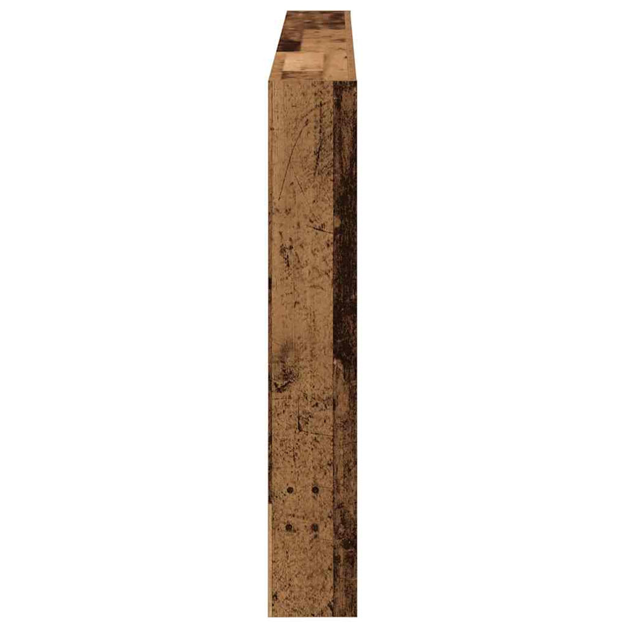 Hoofdbordkast met LED 180x17x102 cm oud hout