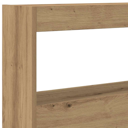 Hoofdbordkast met LED artisan 180x17x102 cm eikenkleurig