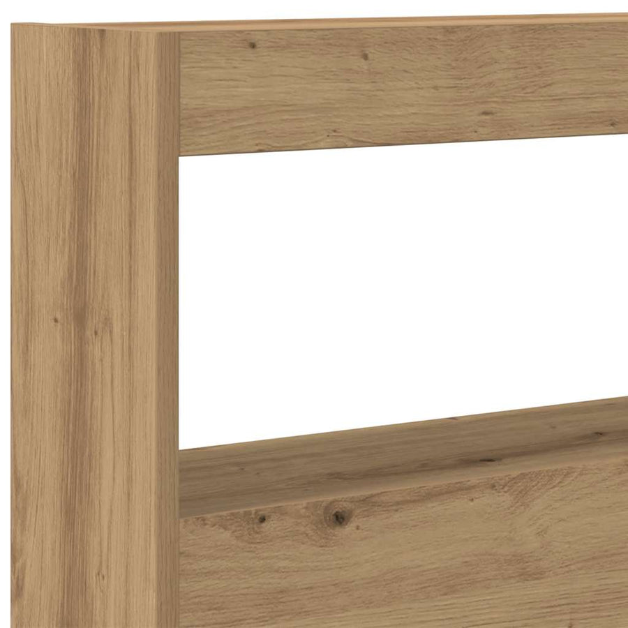 Hoofdbordkast met LED artisan 180x17x102 cm eikenkleurig