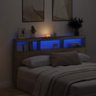 Headboard cabinet with LED, artisan oak colour, 180x17x102 cm
