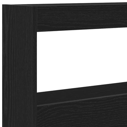 Hoofdbordkast met LED 180x17x102 cm eikenkleurig zwart