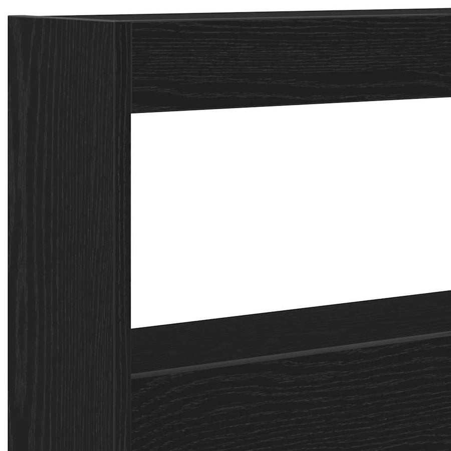 Hoofdbordkast met LED 180x17x102 cm eikenkleurig zwart