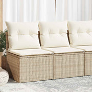Loungeset 2-delig poly rattan acacia beige