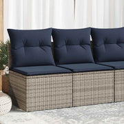 Loungeset 2-delig poly rattan acacia grijs