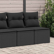 Loungeset poly rattan acacia zwart 4-delig