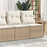 Loungeset poly rattan acacia 4-delig beige