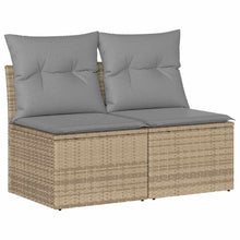 4-delige Loungeset met kussens poly rattan acacia beige