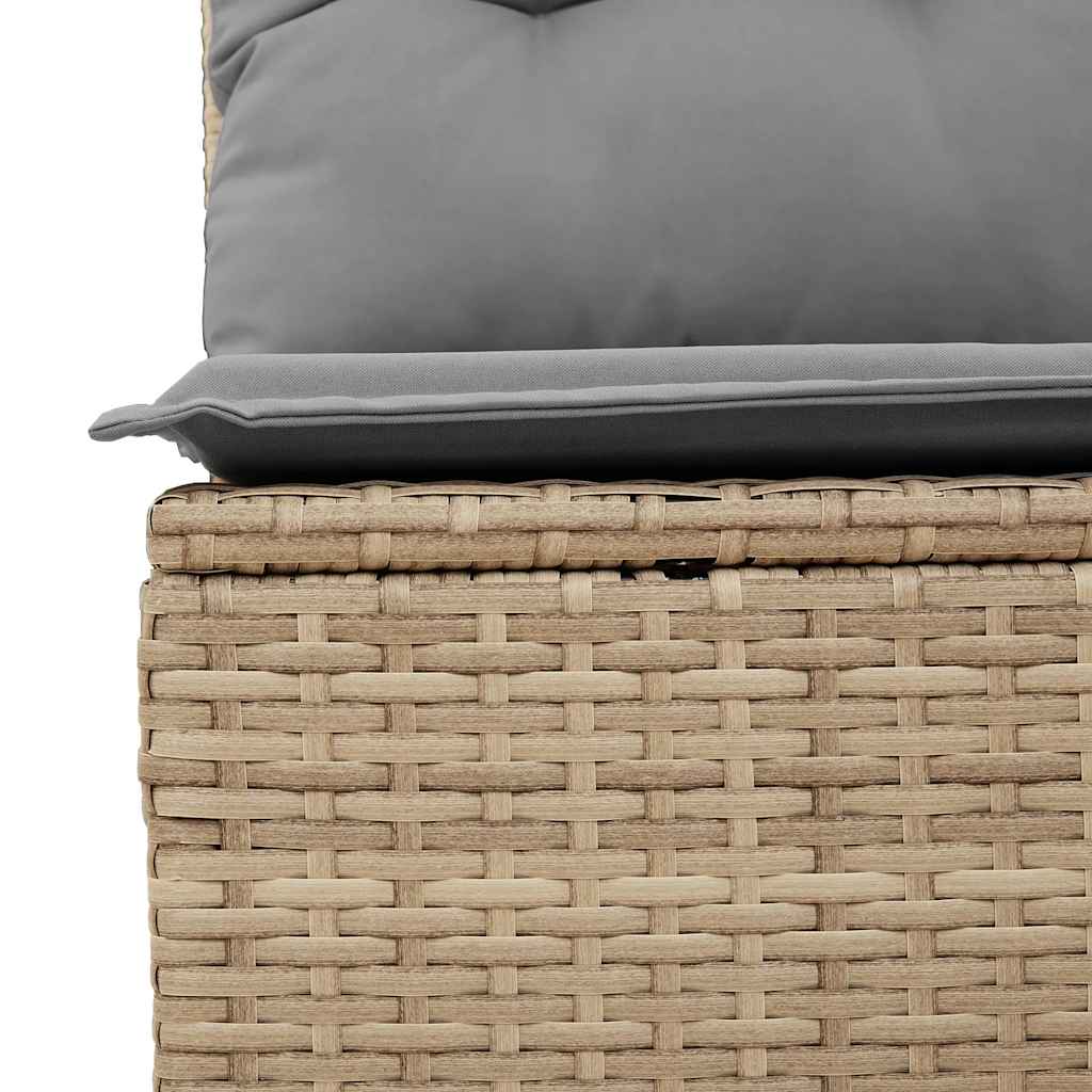 4-delige Loungeset met kussens poly rattan acacia beige