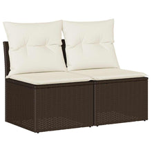 4-delige Loungeset met kussens poly rattan acacia bruin