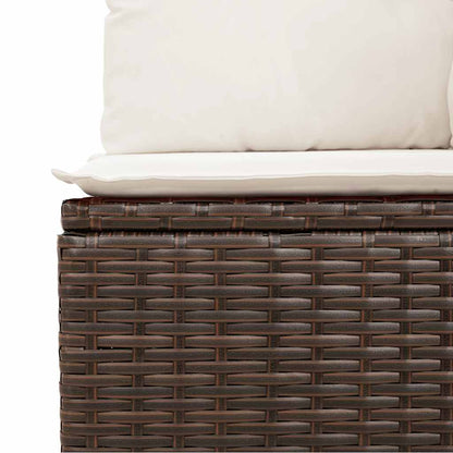 4-delige Loungeset met kussens poly rattan acacia bruin