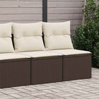 4-delige Loungeset met kussens poly rattan acacia bruin