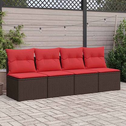 2-Delige Loungeset Met Kussens Poly Rattan Acacia 1 Bruin