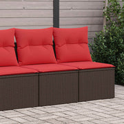 Loungeset poly rattan 2-delig bruin