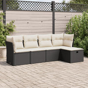 Loungeset 5-delig poly rattan zwart